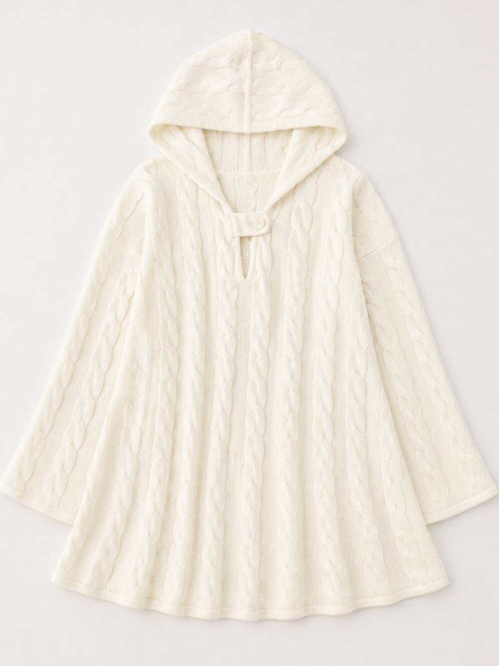 Soft Surroundings Women's Cable Knit Hooded Poncho Size OS NWT
